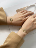 Peri'sbox Twist Circle Charm Bracelet with Cz Zircon Stainless Steel