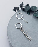 925 Sterling Silver Asymmetry Tassel Earrings GTLE2373