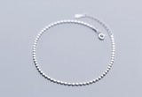 925 Sterling Silver Round Coin Chain Anklet Bracelet GTLS852