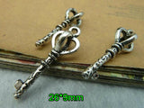 40pcs 3D Silver Crown Key Charms Pendant, Craft Supplies, Jewelry Findings