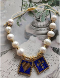 Boho Cross Heart Pearl Beaded Charm Bracelet for Girls