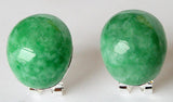 925 Silver Green jade Stud Earrings