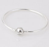 925 Silver Charm Bangle Ball Clasp Clip European Style Bracelet DIY YSZ001