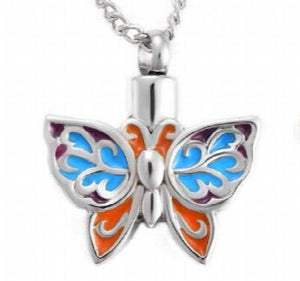 Butterfly Ash Holder Necklace Stainless Steel Crem
