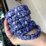 Sodalite Stone Beads Bracelet Gemstone Bangle Fine Jewelry Gift