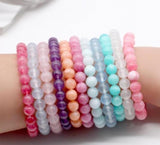 Colorful Rainbow Freshwater Pearl/Stones Bracelets 10pcs Bulk