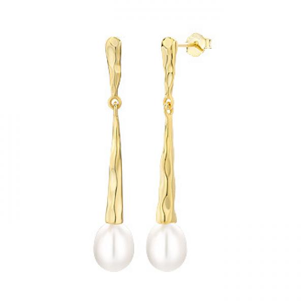 925 Sterling Silver Water Drop Pearl Tassel Stud Earrings