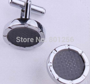 Copper Cufflinks round carbon fiber hotsale copper material cufflinks