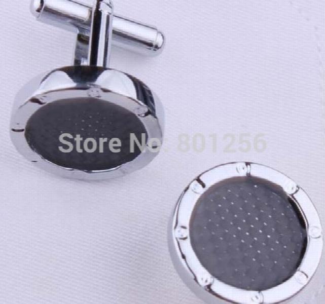Copper Cufflinks round carbon fiber hotsale copper material cufflinks