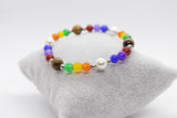 Chakra Bracelet Natural Stone Steel Pearl Protective Stones