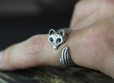 Fox Ring Women's Girl's Retro Burnished Animal Ring Jewelry size Adjustable