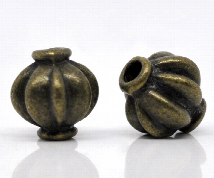 60 Bronze Tone Lantern Spacer Beads 8x8mm