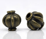 60 Bronze Tone Lantern Spacer Beads 8x8mm