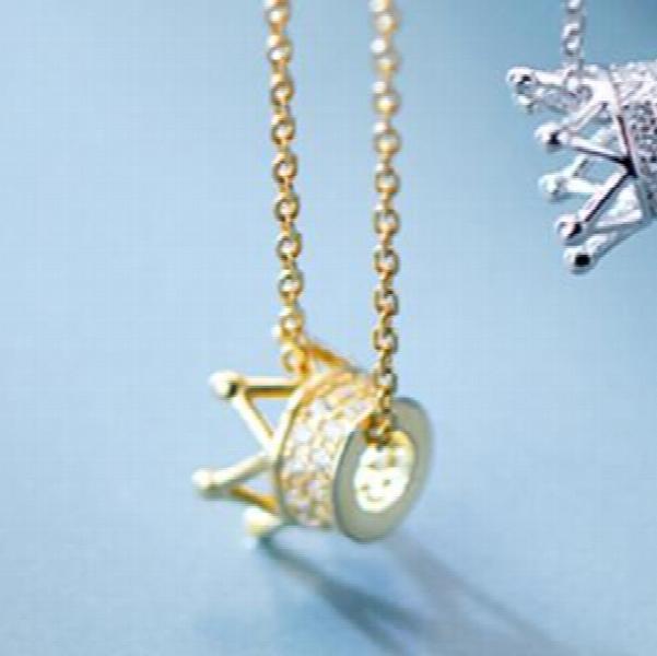 925 Sterling Silver Necklace 100 Languages Crown Smart Necklaces For Women