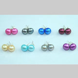 8 Pairs Mix Colors Freshwater Pearls S925 Sterling Silver Stud Earrings