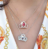 Heart Crown Necklace High Heartbeat Pendant Chain For Clavicle Jewelry