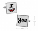 iGame Wedding Cuff Links 'I LOVE YOU'