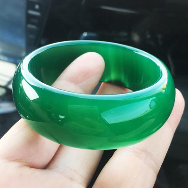 Zheru Agate Chalcedony Green 54-64mm Bracelet Princess Jewelry