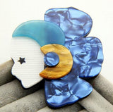 Large Girl Figure Brooches For Women Acrylic Resin Bouquets Pins And Brooches