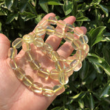 Fengbaowu Lemon Citrine Bracelet Cube Beads Crystal Healing Stone Jewelry