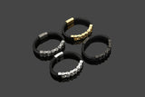 Men's Bicycle Chain Bracelet Leather Wrapped Charm Jewelry