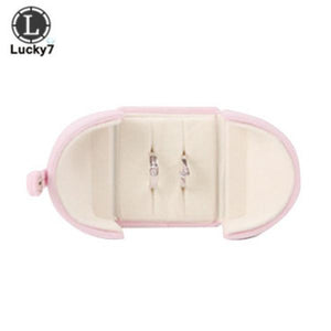 Open Button Jewelry Box Wedding Double Ring Box Surprise Couple Engagement