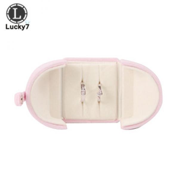 Open Button Jewelry Box Wedding Double Ring Box Surprise Couple Engagement