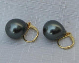 Classic 12-16mm Shell Pearl Eardrop leverback Earrings
