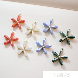 Spring Alloy Crystal Five Flower Pendant DIY Materials