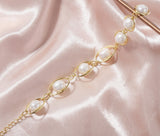 Freshwater Pearl Chain Bracelet 925 Silver Plated Jewelry