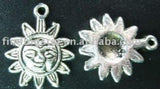 200pcs Tibetan Silver Face Sunflower Charms 17mm