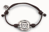 925 Silver Plated 14k Adjustable Leather Rope Bracelet