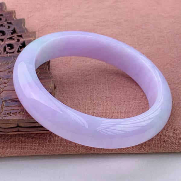 Natural Light Purple Burmese Jadeite 54mm-64mm Bracelet