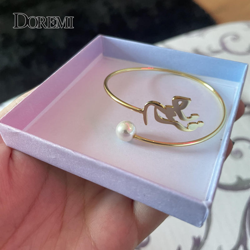 Personalized Arabic Name Bangles for Women, Custom Name Bracelets Gift