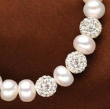 Natural Crystal Bracelet 8-9mm Pearl Single Row Light Flawless