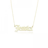 Old English Name Necklace, Personalized Gothic Letter Necklace