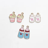 Ice Cream Cake Cup Milk Bottle Alloy Jewelry Tag Earrings