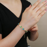 Plated St. Jude Crystal Adjustable Bracelet Charm for Women