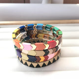 Enamel Tile Tila Bead Stretch Bracelets