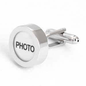 Round Photo Cufflink for Men's Shirts Wedding DIY