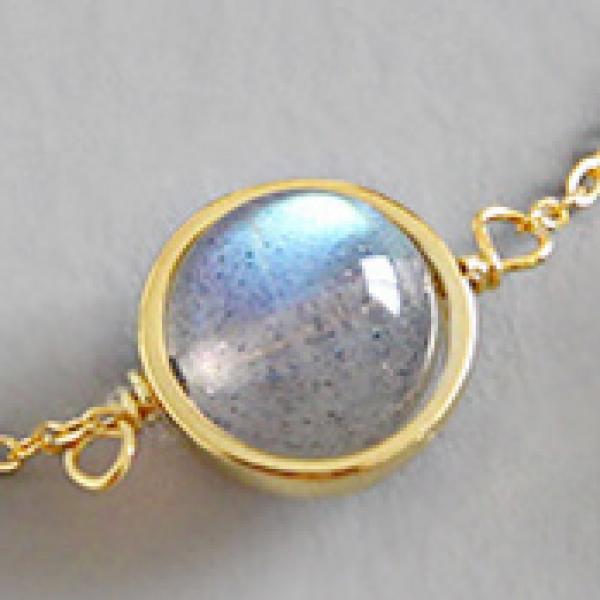 925 Silver Gray Moonstone Charm Bracelet for Women