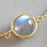 925 Silver Gray Moonstone Charm Bracelet for Women