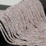 Natural Kunzite Faceted Rondelle Beads 4.2mm - Spots and Defects