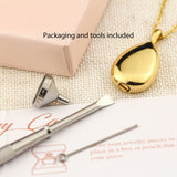 Teardrop Pet Portrait Urn Necklace for Ashes Cremation Dog Cremation Urn