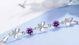 Lucky Clovers Crystal Bracelet Box Chain Wedding Gift 925 Silver Jewelry