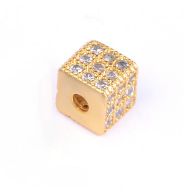5 Pcs 6mm Copper Cube Beads for Jewelry Making