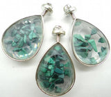 Tiger Eye Quartz Turquoise Gravel Stone Glass Pendant DIY Jewelry Necklace 10Pcs