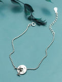 925 Sterling Silver Lucky Beads & Disc Coin Chain Bracelet GTLS830