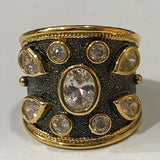 Vintage Royal Crystal Zircon Dubai Bridal Finger Ring