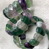 Natural Fluorite Stone Beads Bracelet Gemstone Bangle Fine Jewelry